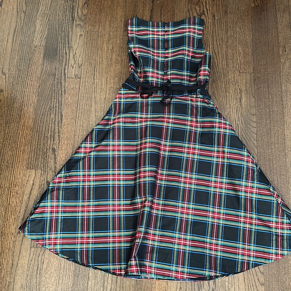NWT Women’s Plaid Zipper Side and Button Down Back A Line Skater Dress Size 10 - Picture 4 of 10